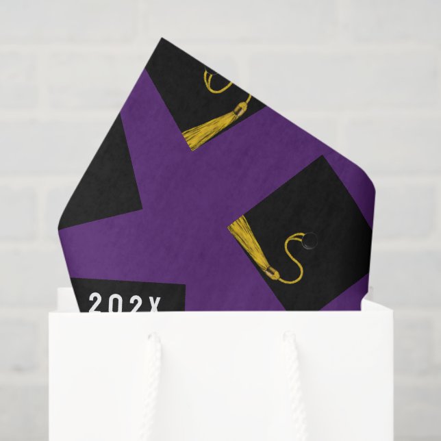 Papel de seda de graduación morado (Bolsa de regalo)