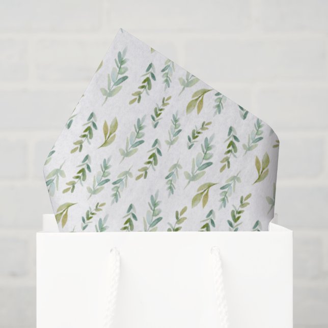 Papel de seda de hojas de follaje verde pequeño (Bolsa de regalo)
