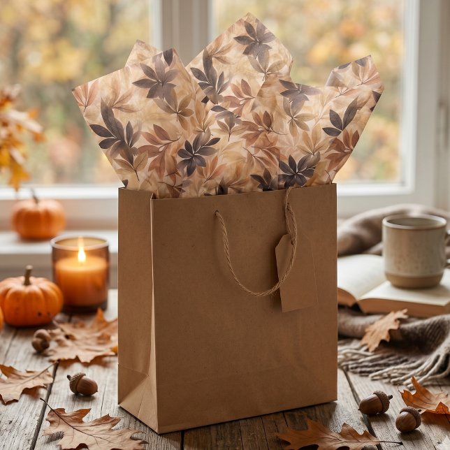 Papel de seda de hojas de otoño beige cremoso marr (Subido por el creador)
