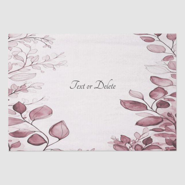 Papel de seda de hojas rojas modernas (Anverso)