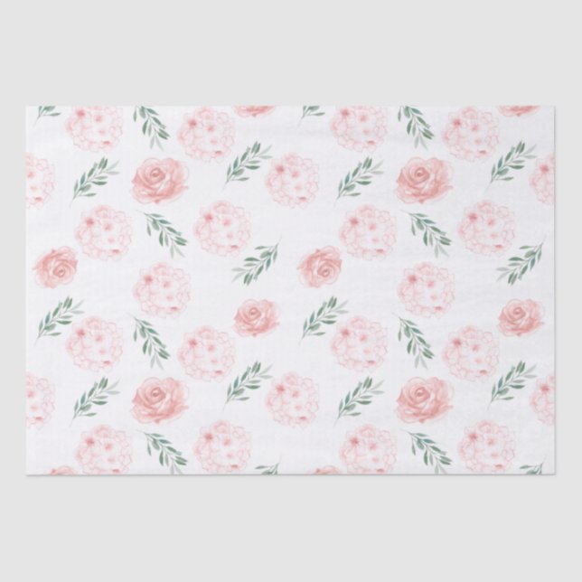 Papel de seda de Hortensia Rosa (Anverso)