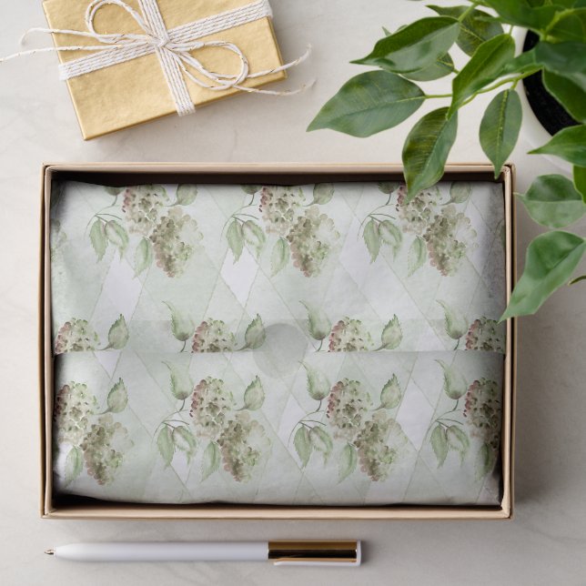 Papel de seda de hortensia verde salvia (Regalo )