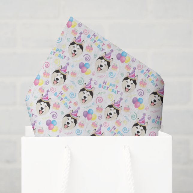 Papel de seda de Husky siberiano (Bolsa de regalo)