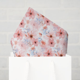 Papel de seda de impresión de acuarela floral
