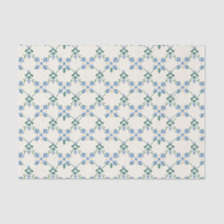 Papel de seda de jardín de viña floral azul