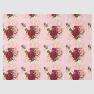 Papel de seda de la serie de abejas rosa y dorado