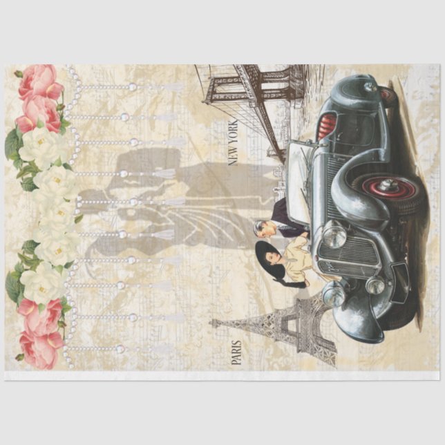 Papel de seda de la serie de tarjetas antiguas de  (Anverso)