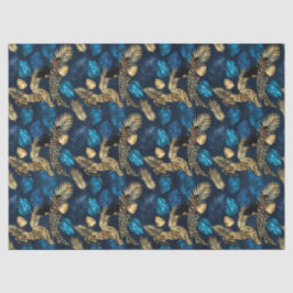 Papel de seda de la serie Leopardo Azul y Dorado D