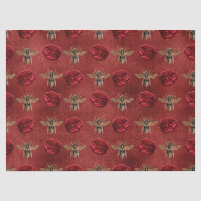 Papel de seda de la serie Red Rose Bee Diseño 14 (Anverso)