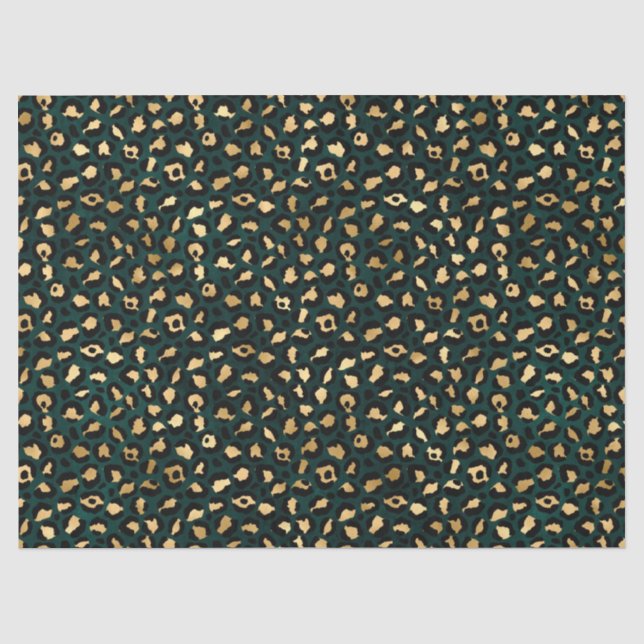 Papel de seda de la serie Teal y Gold Leopard Dise (Anverso)