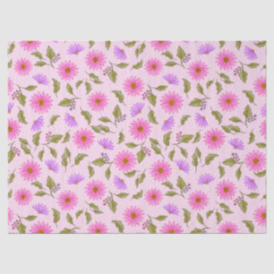 Papel de seda de lavanda rosa con margarita de enc