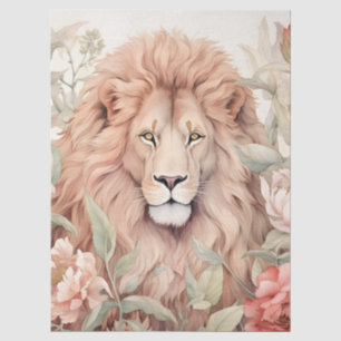 Papel de seda de león floral pastel decoupage vint