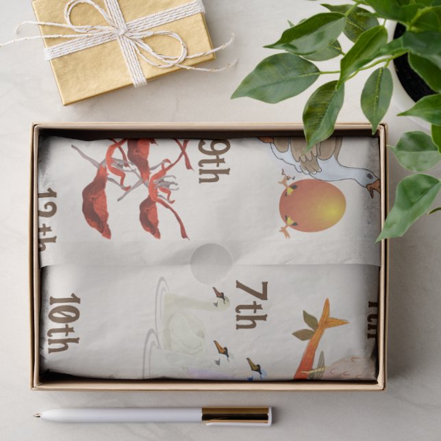 Papel de seda de los doce días de Navidad (Regalo )