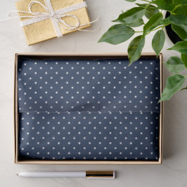 Papel de seda de lunares azul marino y blanco