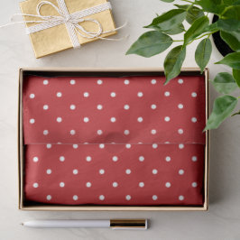 Papel de seda de lunares rojos y blancos