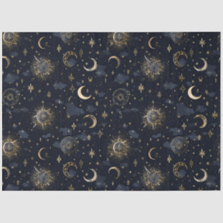 Papel de seda de lunas y estrellas celestiales