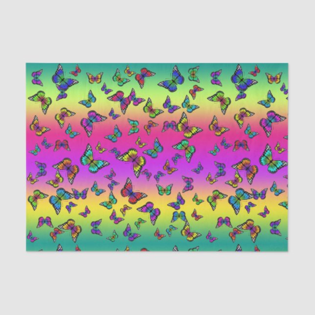 Papel de seda de mariposa colorido (Anverso)