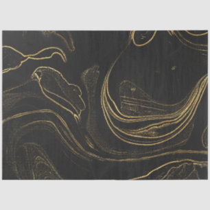 Papel de seda de mármol negro y dorado elegante