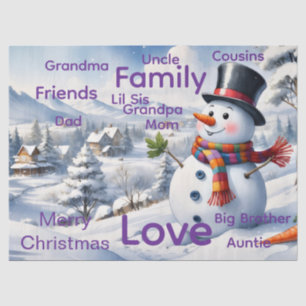 Papel de seda de muñeco de nieve de Navidad alegre