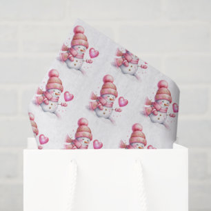Papel de seda de muñeco de nieve navideño