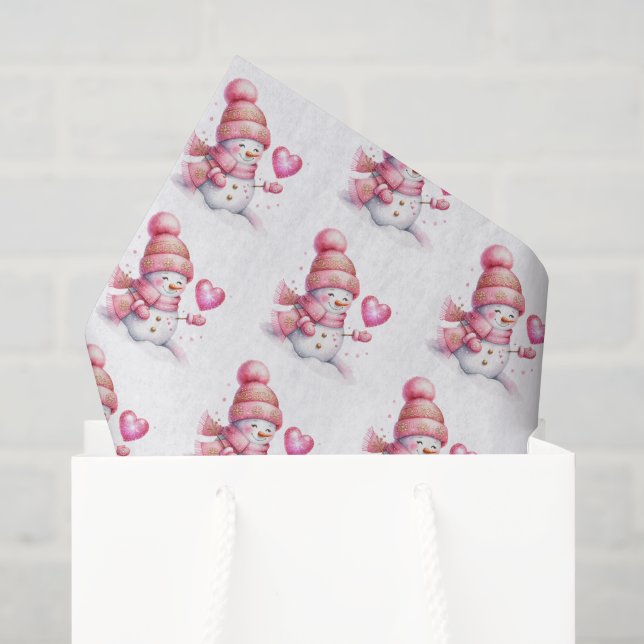 Papel de seda de muñeco de nieve navideño (Bolsa de regalo)