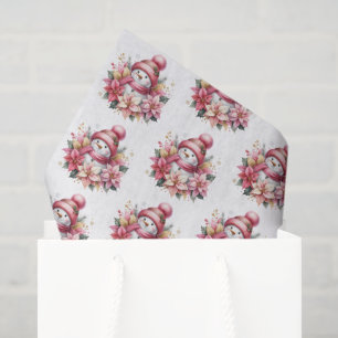 Papel de seda de muñeco de nieve navideño