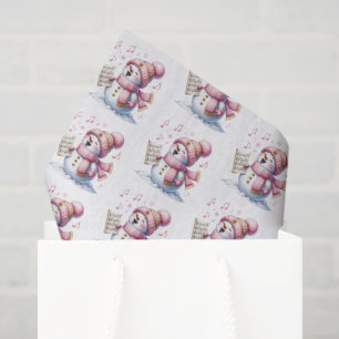 Papel de seda de muñeco de nieve navideño