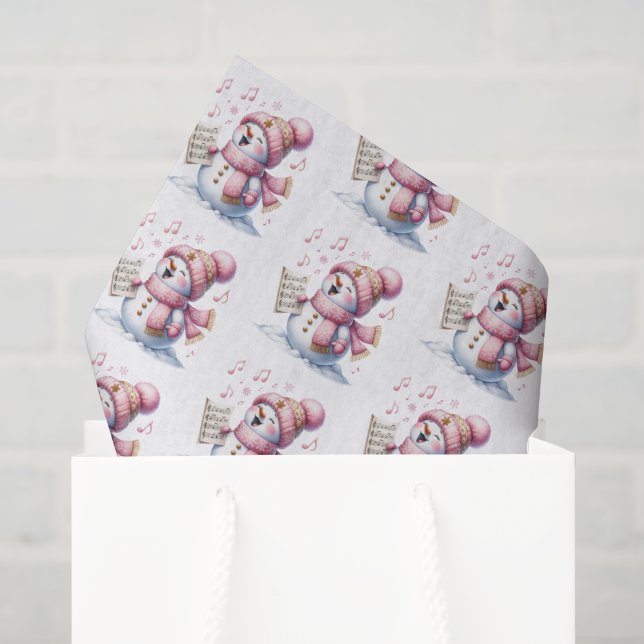 Papel de seda de muñeco de nieve navideño (Bolsa de regalo)