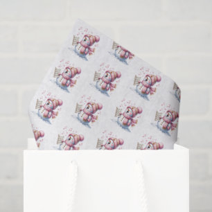 Papel de seda de muñeco de nieve navideño