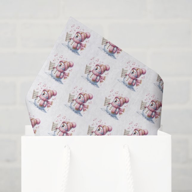 Papel de seda de muñeco de nieve navideño (Bolsa de regalo)