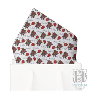 Papel de seda de Navidad con burro floral