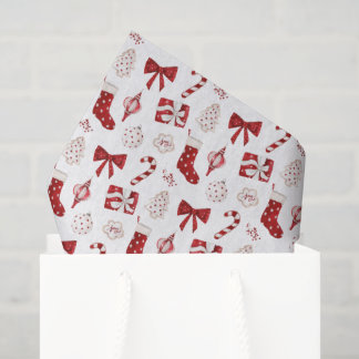 Papel de seda de Navidad con lazo rojo para envolv