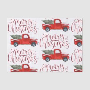 Papel de seda de Navidad de camión rojo vintage