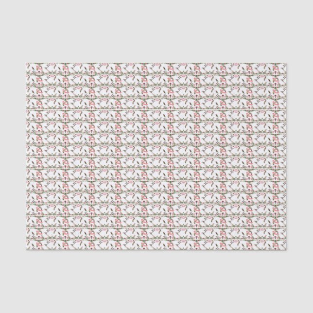 Papel de seda de Navidad de colibrí (Anverso)