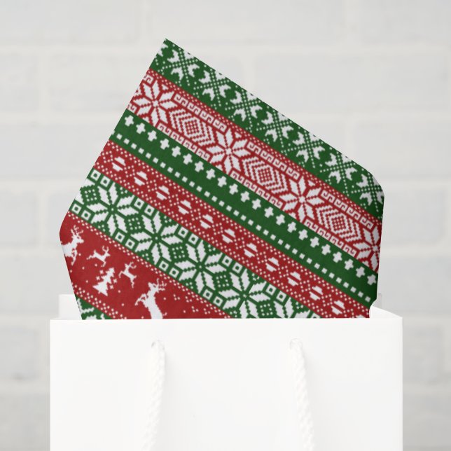 Papel de seda de Navidad de jersey feo (Bolsa de regalo)