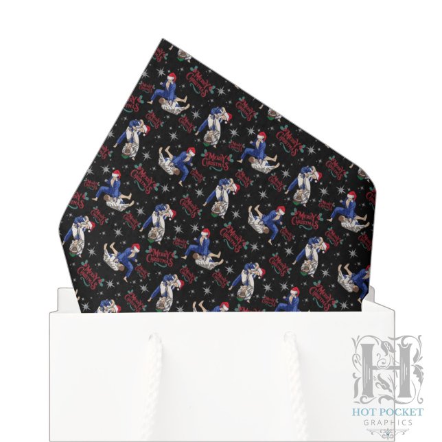 Papel de seda de Navidad de Jiu Jitsu en negro (Subido por el creador)