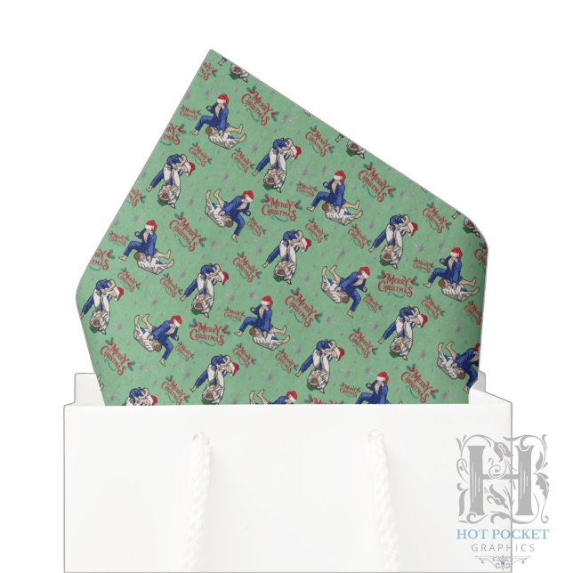 Papel de seda de Navidad de Jiu Jitsu en verde (Subido por el creador)