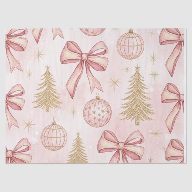 Papel de seda de Navidad en rosa oro (Anverso)