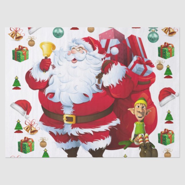 Papel de seda de Navidad, Santa, Duende (Anverso)