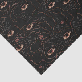 Papel de seda de ojos místicos y caras florales
