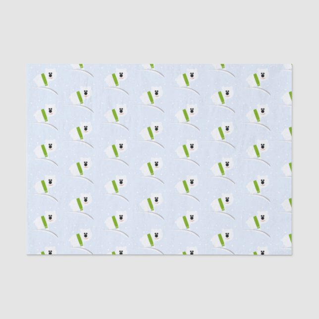 Papel de seda de osito polar bebé navideño (Anverso)