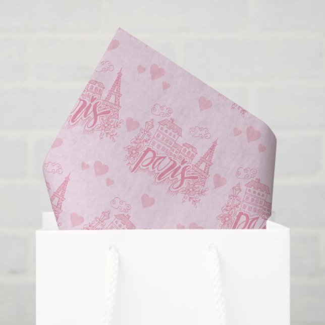 Papel de seda de París, decoupage de la Torre Eiff (Bolsa de regalo)