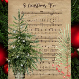 Papel de seda de partitura de O Christmas Tree