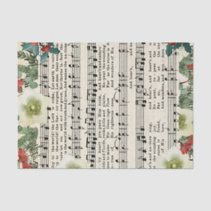 Papel de seda de partitura religiosa de Navidad