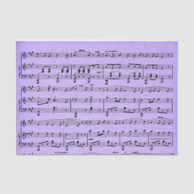 Papel de seda de partituras de color púrpura (Anverso)