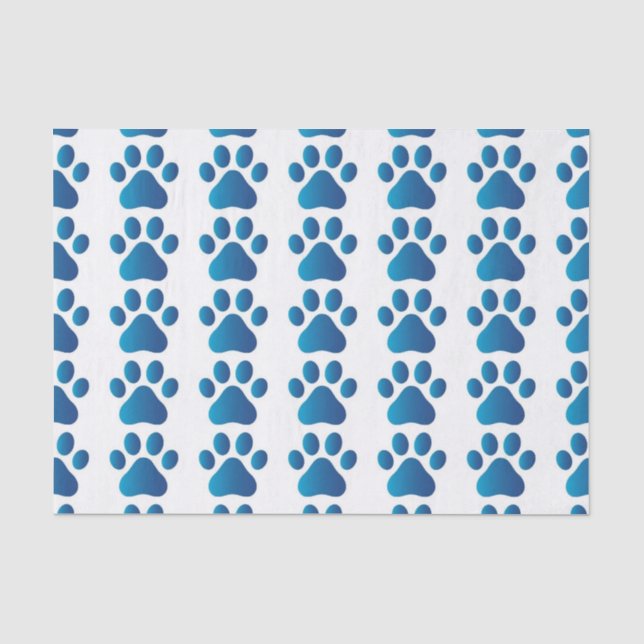 Papel de seda de pata de perro azul (Anverso)