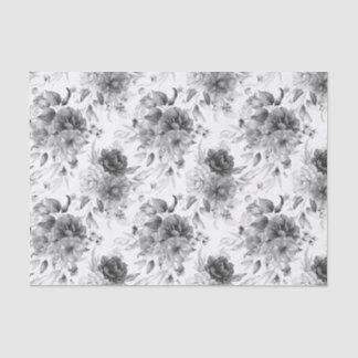 Papel de seda de patrón pequeño peonías en blanco 