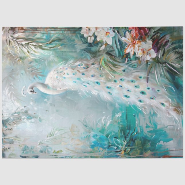 Papel de seda de pavo real de primavera (Anverso)