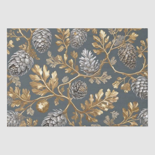 Papel de seda de piñas y ramas (Anverso)