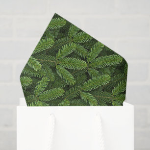Papel de seda de ramas de abeto perenne, decoupage